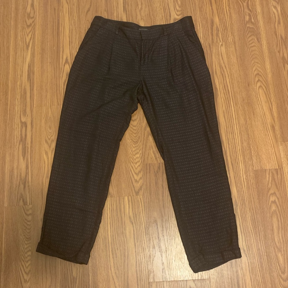 Navy Blue Patterned Banana Republic Cuffed Pant
